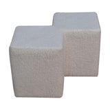 in3478 white boucle twin footstool