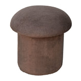 in3481 mocha faux fur mushroom footstool