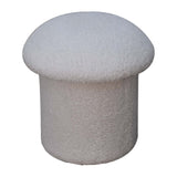 in3482 white boucle mushroom footstool