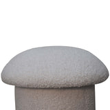 in3482 white boucle mushroom footstool