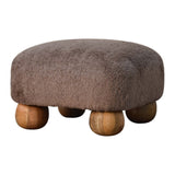 in3483 mocha faux fur nordic footstool