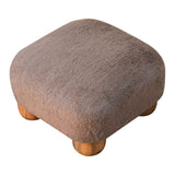 in3483 mocha faux fur nordic footstool