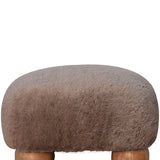 in3483 mocha faux fur nordic footstool