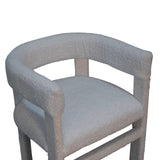 in3484 white boucle occassional chair