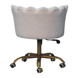 in3485 white boucle swival chair