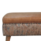 in3494 durrie printed washed buffalo hide square footstool