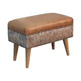 in3494 durrie printed washed buffalo hide square footstool