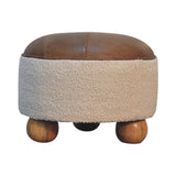 Cream Boucle Buffalo Footstool-9