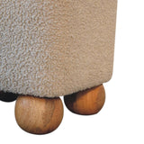 in3500 boucle cream buffalo piping footstool with ball feet