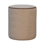 in3501 cream boucle round buffalo piping footstool