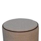 in3501 cream boucle round buffalo piping footstool