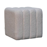 in3529 white wavy boucle footstool