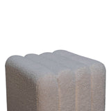 in3529 white wavy boucle footstool