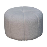 in3530 white boucle circus footstool