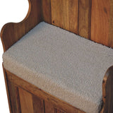 in3536 cream boucle small monks storage bench