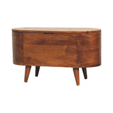 in3540 chestnut rounded lid up blanket box