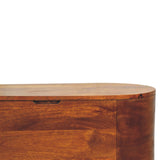 in3540 chestnut rounded lid up blanket box