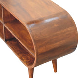 in3568 reverse curved oak ish media unit