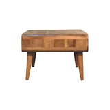 in3570 2 drawer curved oak ish coffee table