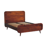 in3591 curved chestnut double bed