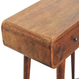 in3605 chestnut curved hallway table