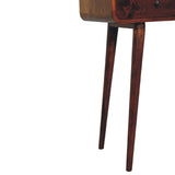 in3605 chestnut curved hallway table