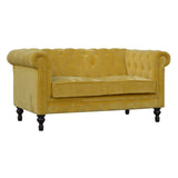 Mustard Velvet Chesterfield Sofa-9