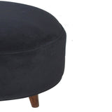 Black Velvet Nordic Style Footstool-8