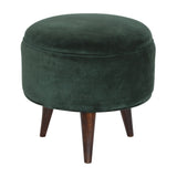 in824 emerald green velvet nordic style footstool