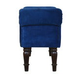 Royal Blue Velvet Bench-9