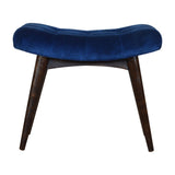 Royal Blue Cotton Velvet Bench-1