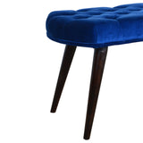 Royal Blue Velvet Button Bench-5