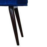 Royal Blue Velvet Button Bench-7