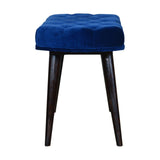 Royal Blue Velvet Button Bench-8