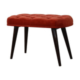 Brick Red Cotton Velvet Deep Bench-1