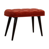 Brick Red Cotton Velvet Deep Bench-2