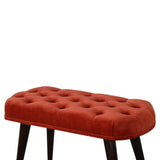 Brick Red Cotton Velvet Deep Bench-3