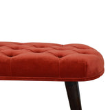 Brick Red Cotton Velvet Deep Bench-5