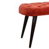 Brick Red Cotton Velvet Deep Bench-6