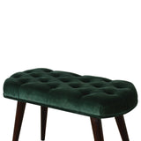 Emerald Velvet Deep Button Bench-4