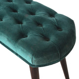 Emerald Velvet Deep Button Bench-5