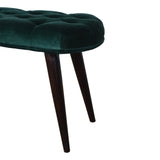 Emerald Velvet Deep Button Bench-6