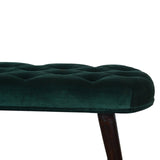 Emerald Velvet Deep Button Bench-8