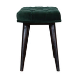 Emerald Velvet Deep Button Bench-9