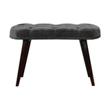 Grey Velvet Gold Base Footstool