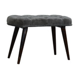 Grey Velvet Gold Base Footstool-2