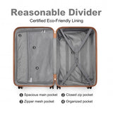 24 INCH BRITISH TRAVELLER ULTRALIGHT ABS AND POLYCARBONATE BUMPY DIAMOND SUITCASE WITH TSA LOCK - NAVY AND BROWN