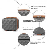 BRITISH TRAVELLER 13 INCH ULTRALIGHT ABS AND POLYCARBONATE VANITY CASE - GREY AND BROWN