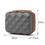 BRITISH TRAVELLER 13 INCH ULTRALIGHT ABS AND POLYCARBONATE VANITY CASE - GREY AND BROWN