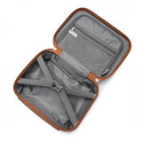 BRITISH TRAVELLER 13 INCH ULTRALIGHT ABS AND POLYCARBONATE VANITY CASE - GREY AND BROWN